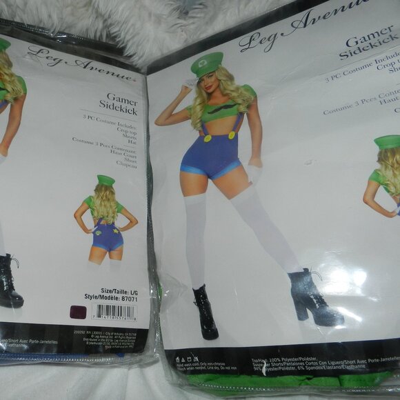 Gamer Sidekick Sexy Luigi Costume With Hat Leg Avenue 🆕⌚😮‍💨⚡🚚 - Picture 12 of 16